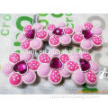 new shelves embossed pink flower mode set drill 2D soft PVC shoes charm